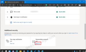 login Microsoft account without password
