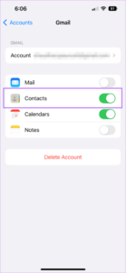 sync iphone contacts to google account